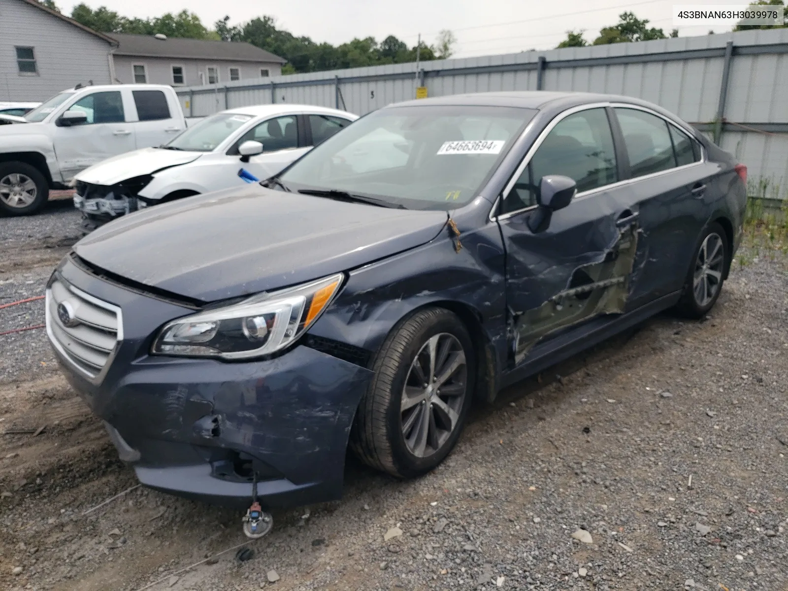 2017 Subaru Legacy 2.5I Limited VIN: 4S3BNAN63H3039978 Lot: 64663694