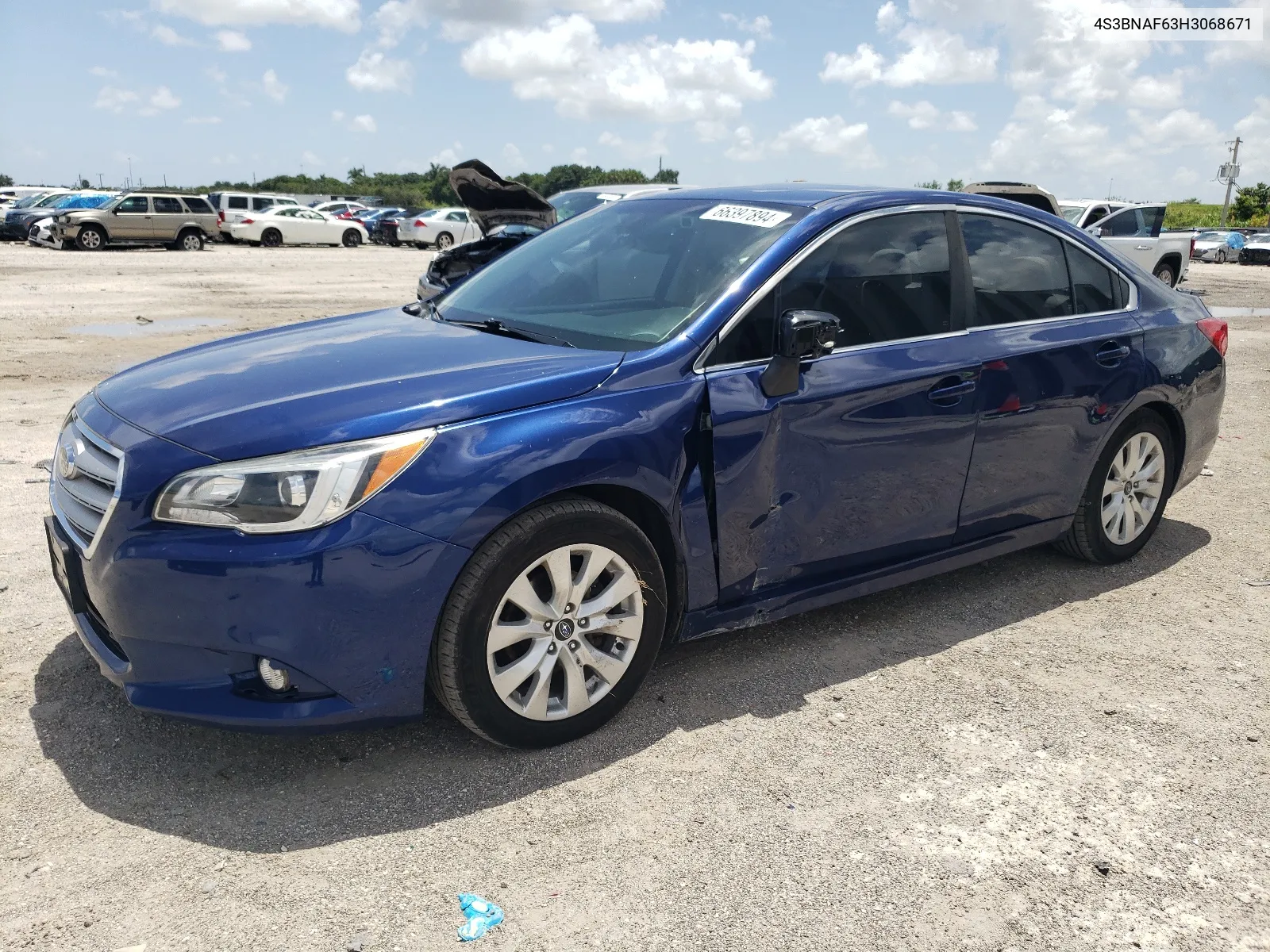 2017 Subaru Legacy 2.5I Premium VIN: 4S3BNAF63H3068671 Lot: 66397894