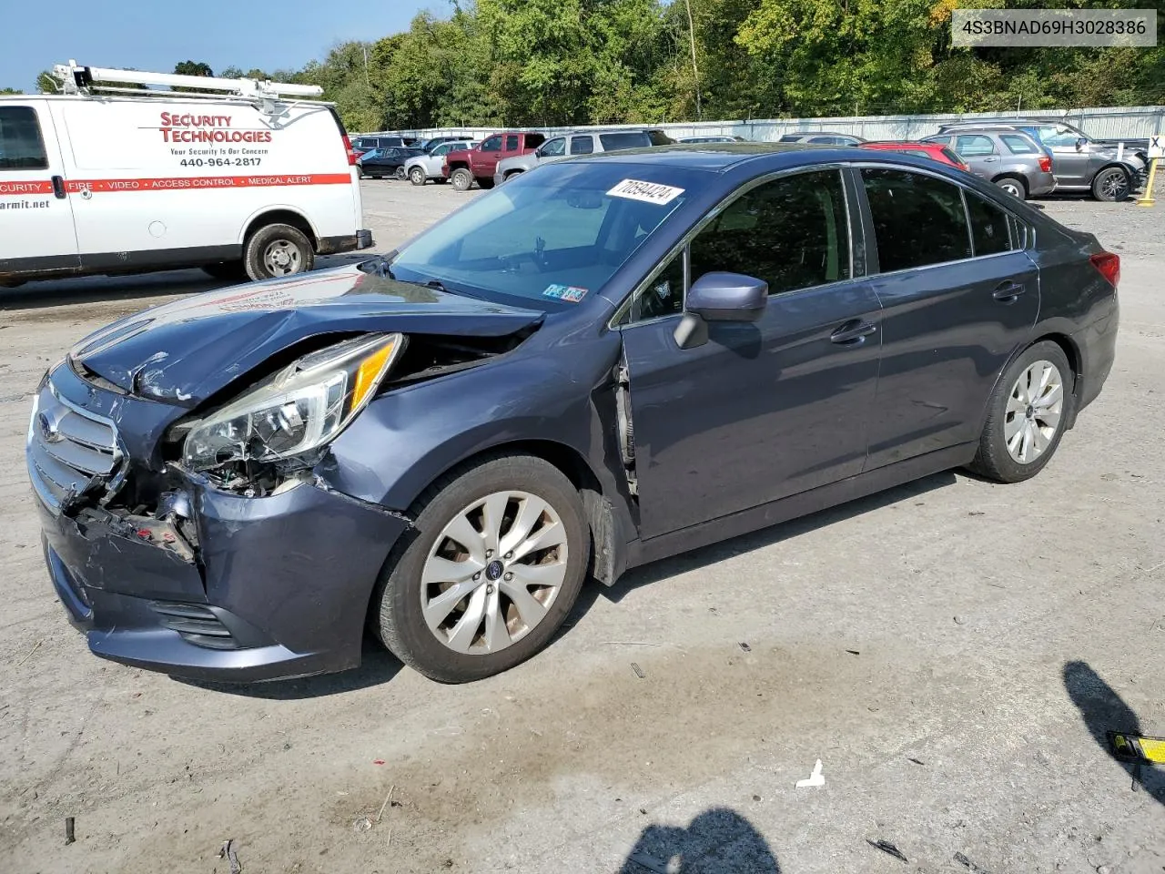 2017 Subaru Legacy 2.5I Premium VIN: 4S3BNAD69H3028386 Lot: 70594424