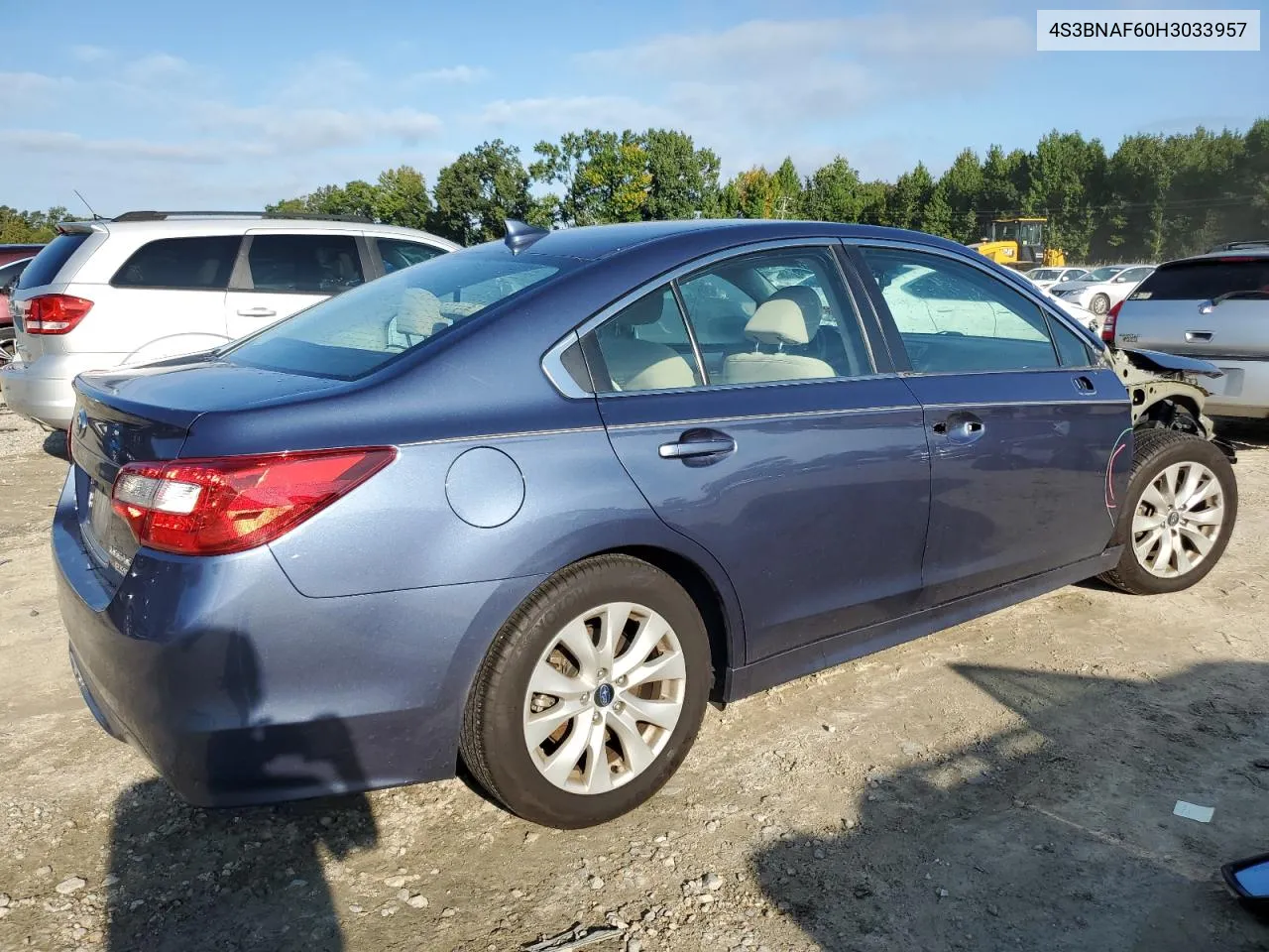 2017 Subaru Legacy 2.5I Premium VIN: 4S3BNAF60H3033957 Lot: 71623254