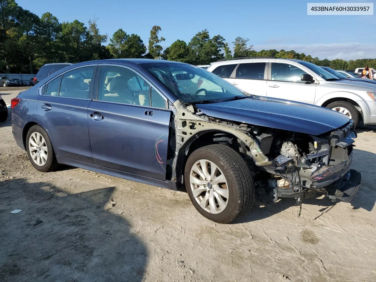 2017 Subaru Legacy 2.5I Premium VIN: 4S3BNAF60H3033957 Lot: 71623254