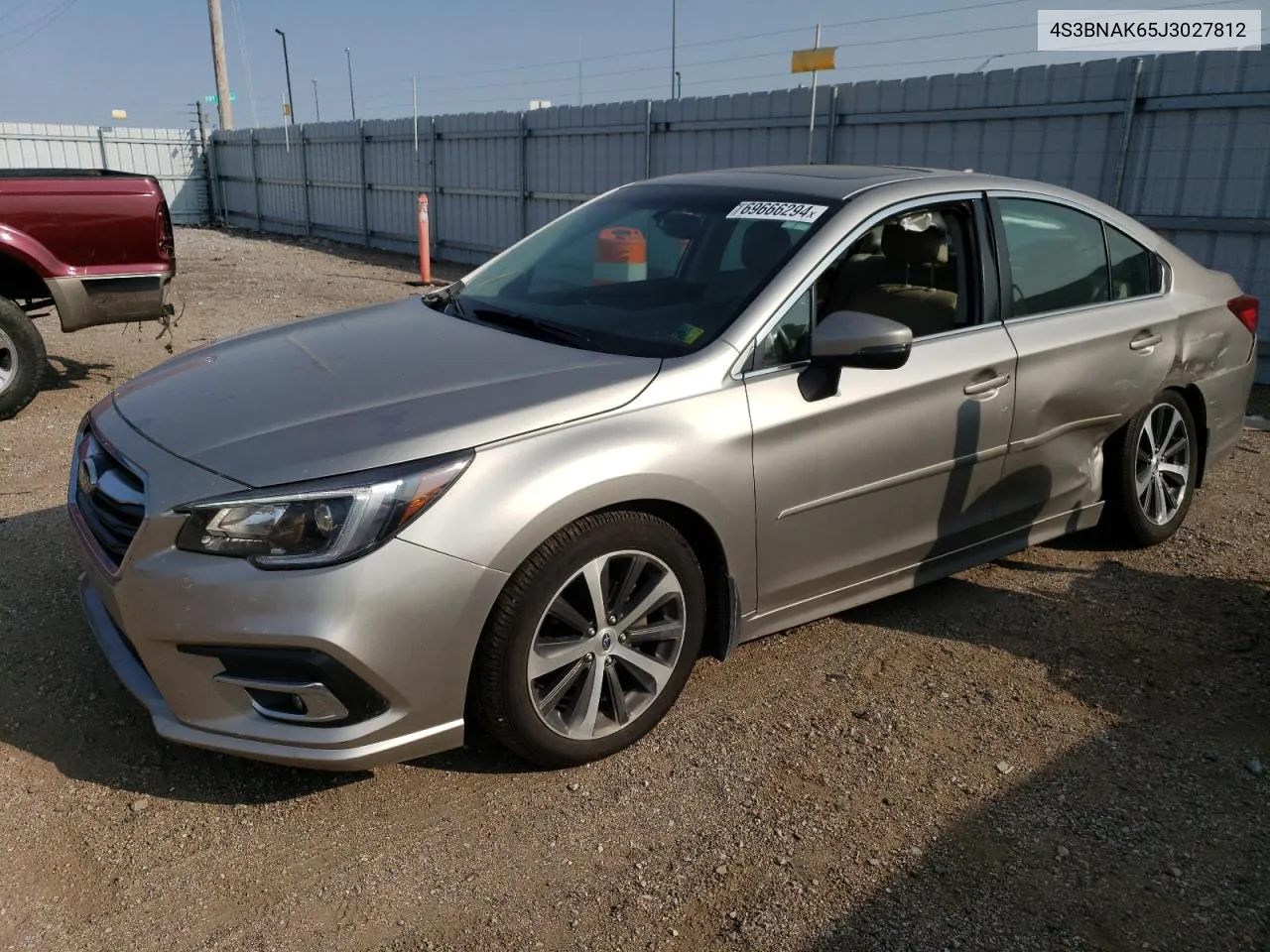 4S3BNAK65J3027812 2018 Subaru Legacy 2.5I Limited