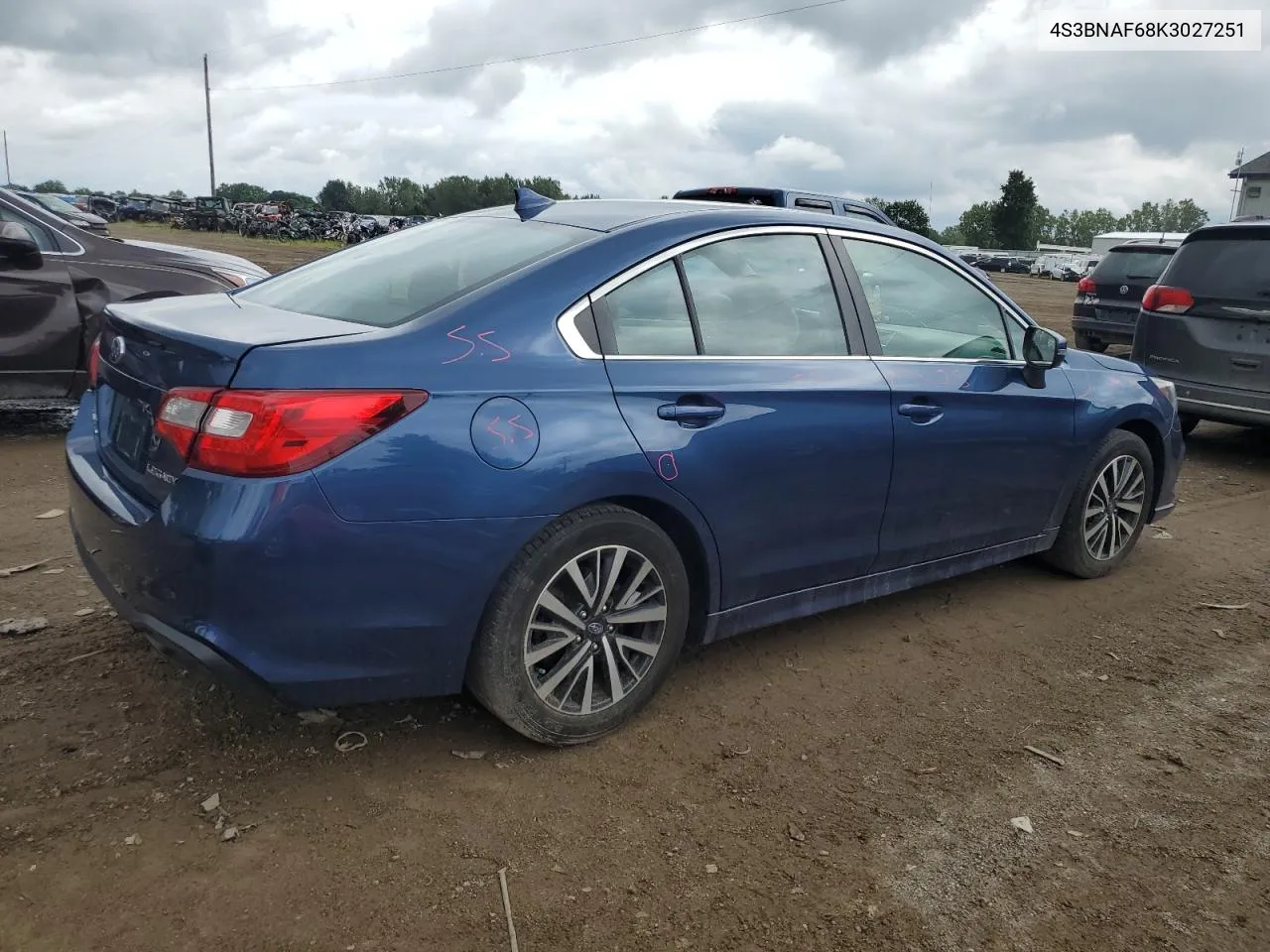 2019 Subaru Legacy 2.5I Premium VIN: 4S3BNAF68K3027251 Lot: 68821574