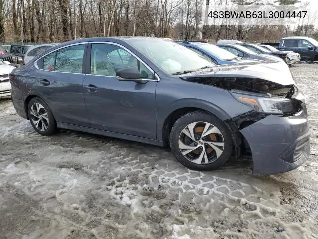 2020 Subaru Legacy VIN: 4S3BWAB63L3004447 Lot: 58224344