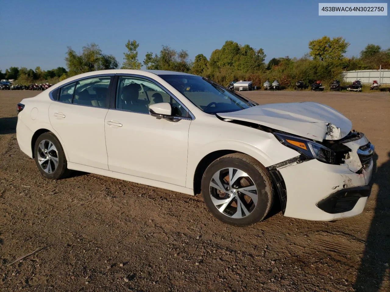 2022 Subaru Legacy Premium VIN: 4S3BWAC64N3022750 Lot: 70692374