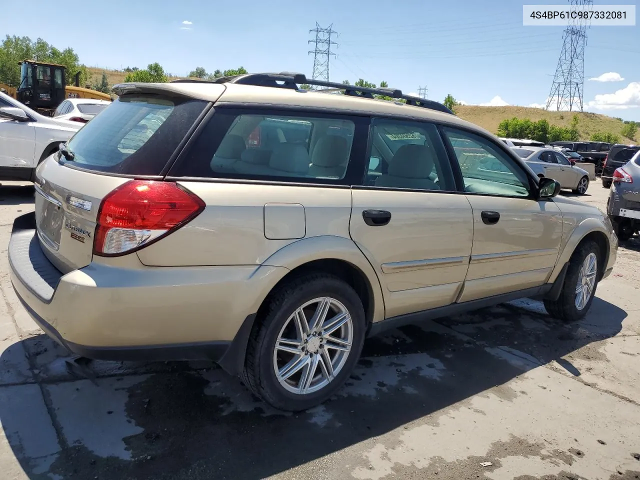 2008 Subaru Outback 2.5I VIN: 4S4BP61C987332081 Lot: 62504304