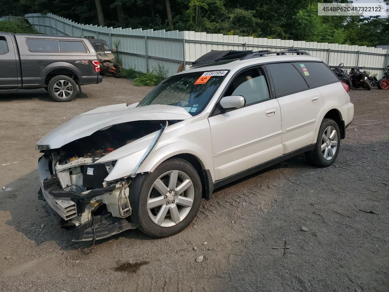 2008 Subaru Outback 2.5I Limited VIN: 4S4BP62C487322122 Lot: 67341954