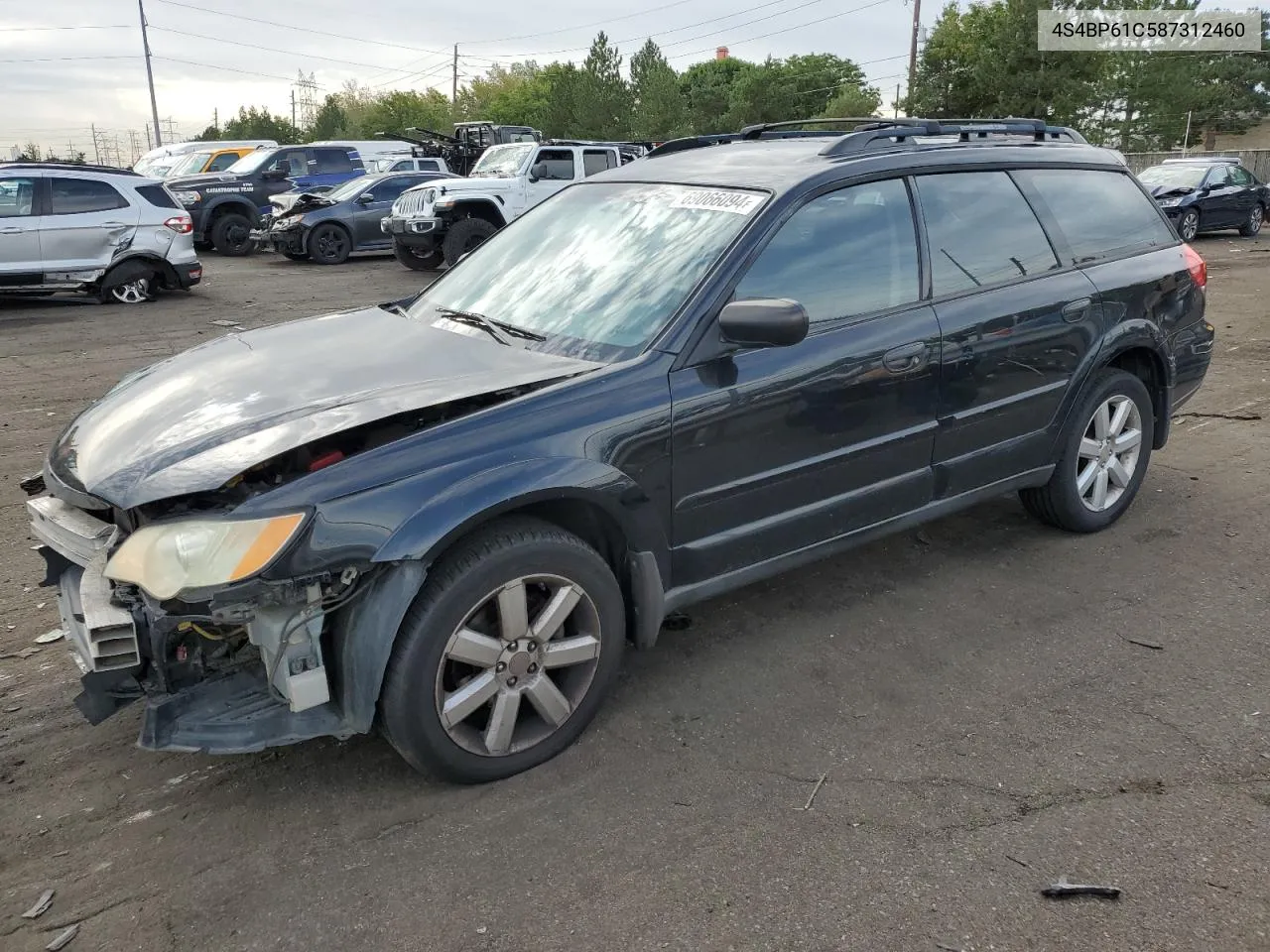 2008 Subaru Outback 2.5I VIN: 4S4BP61C587312460 Lot: 69066094