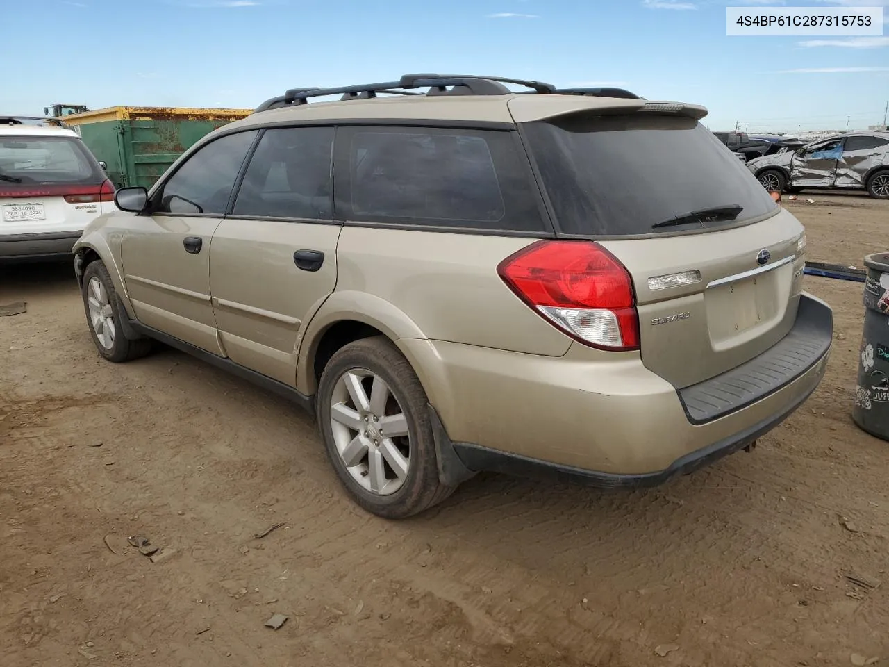 2008 Subaru Outback 2.5I VIN: 4S4BP61C287315753 Lot: 72351014