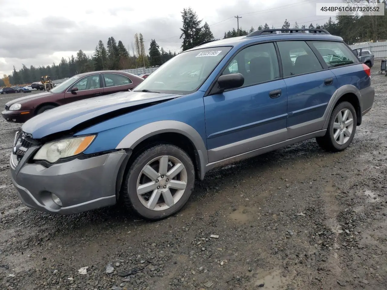 4S4BP61C687320552 2008 Subaru Outback 2.5I