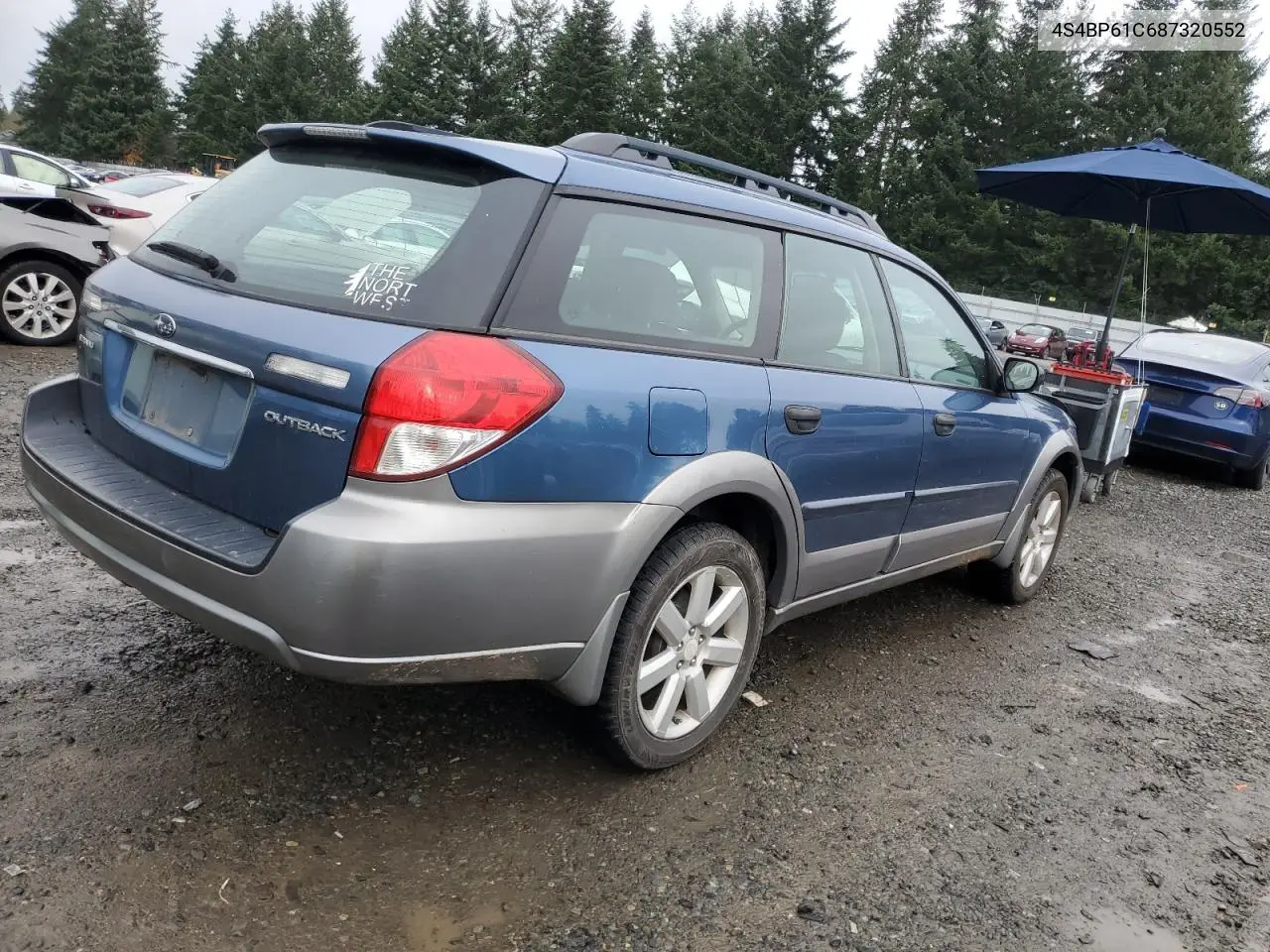 4S4BP61C687320552 2008 Subaru Outback 2.5I