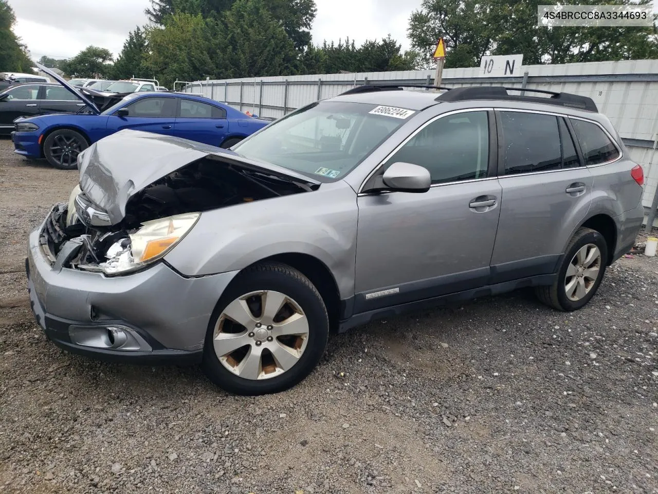 2010 Subaru Outback 2.5I Premium VIN: 4S4BRCCC8A3344693 Lot: 69862244