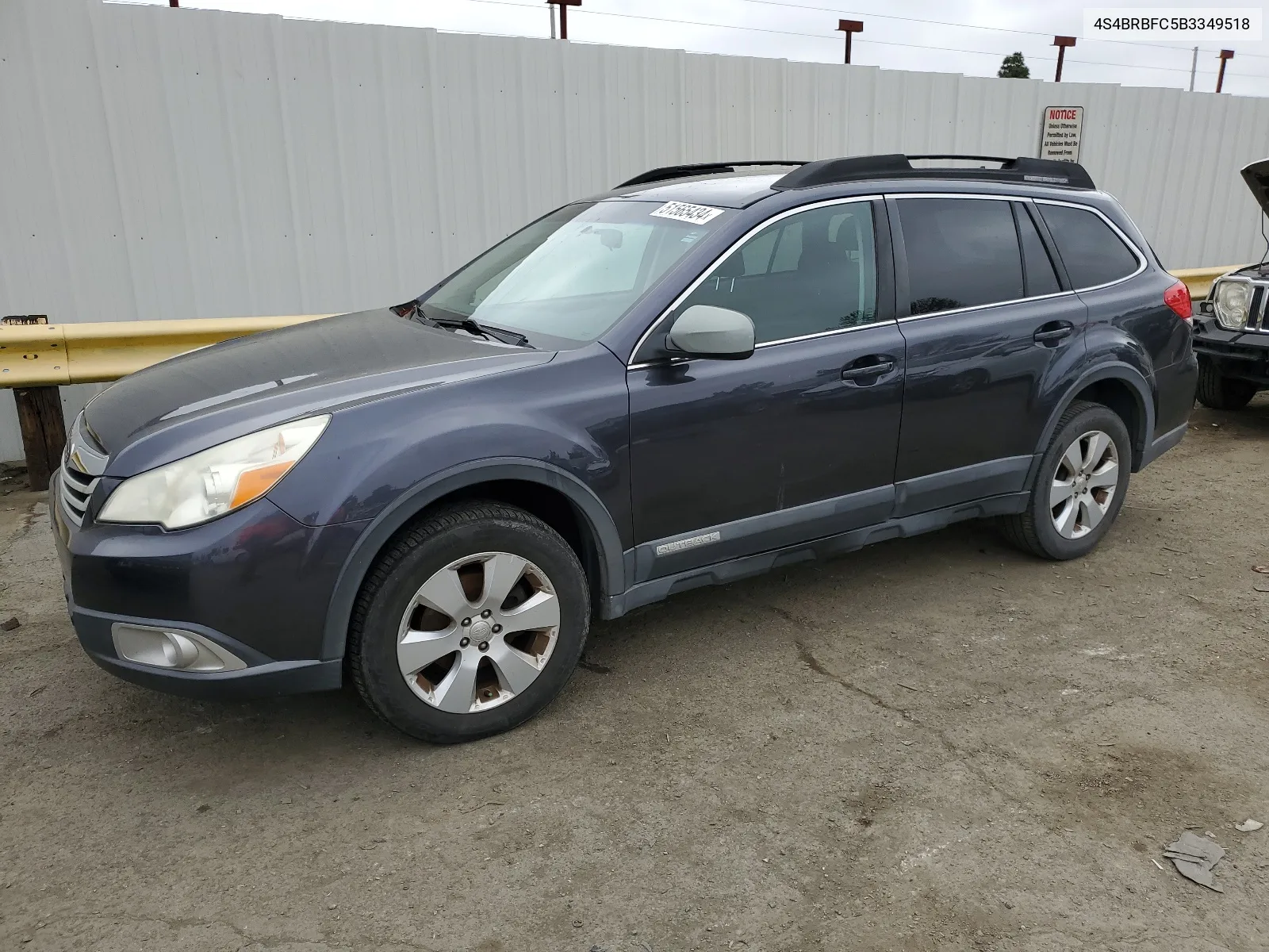 2011 Subaru Outback 2.5I Premium VIN: 4S4BRBFC5B3349518 Lot: 51565434