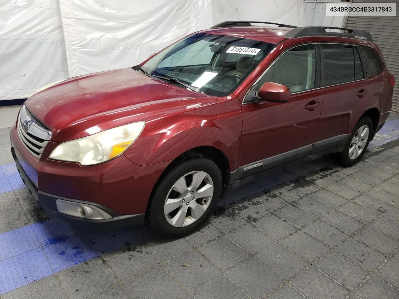 2011 Subaru Outback 2.5I Premium VIN: 4S4BRBCC4B3317843 Lot: 61881074