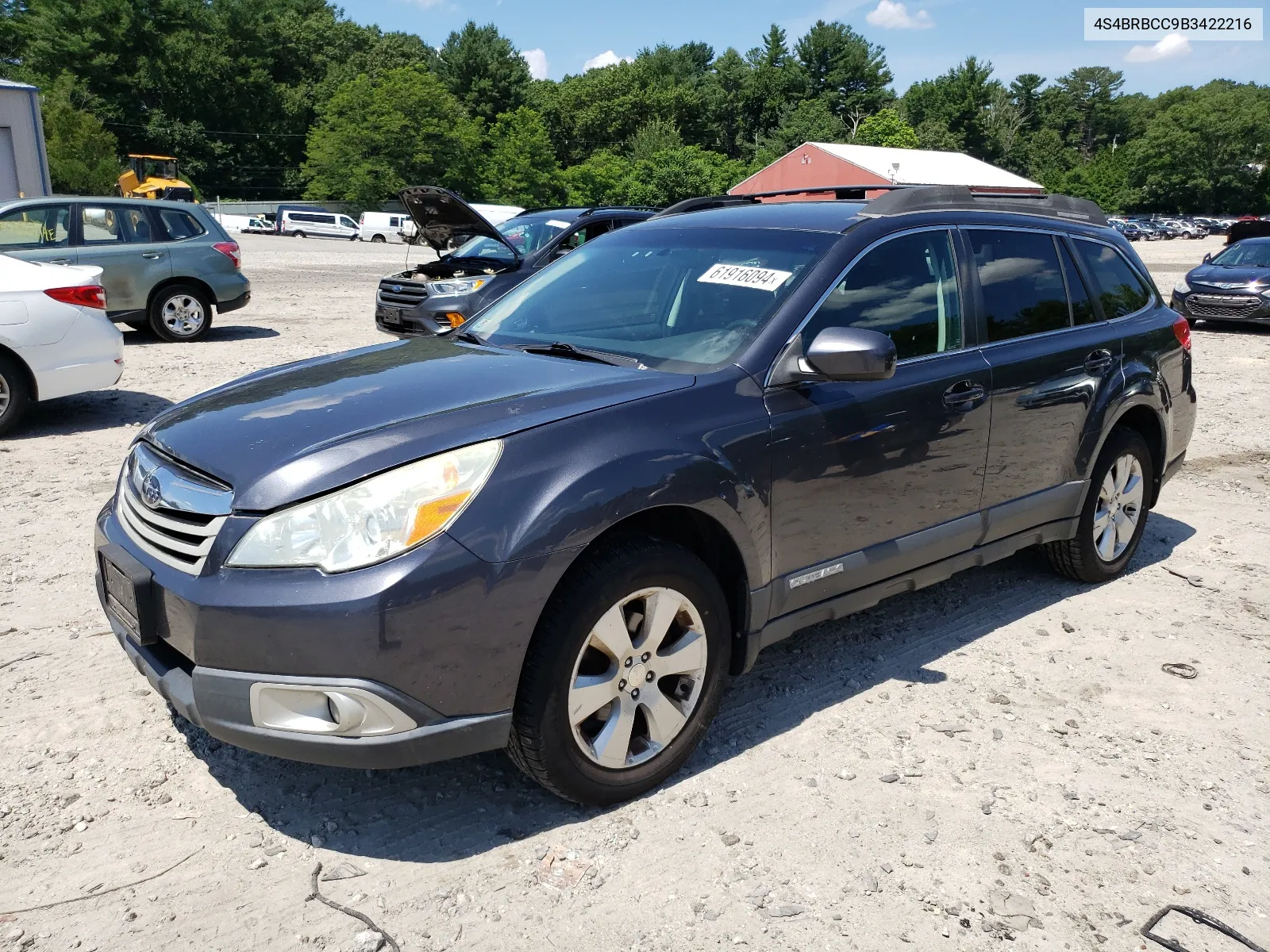 2011 Subaru Outback 2.5I Premium VIN: 4S4BRBCC9B3422216 Lot: 61916094