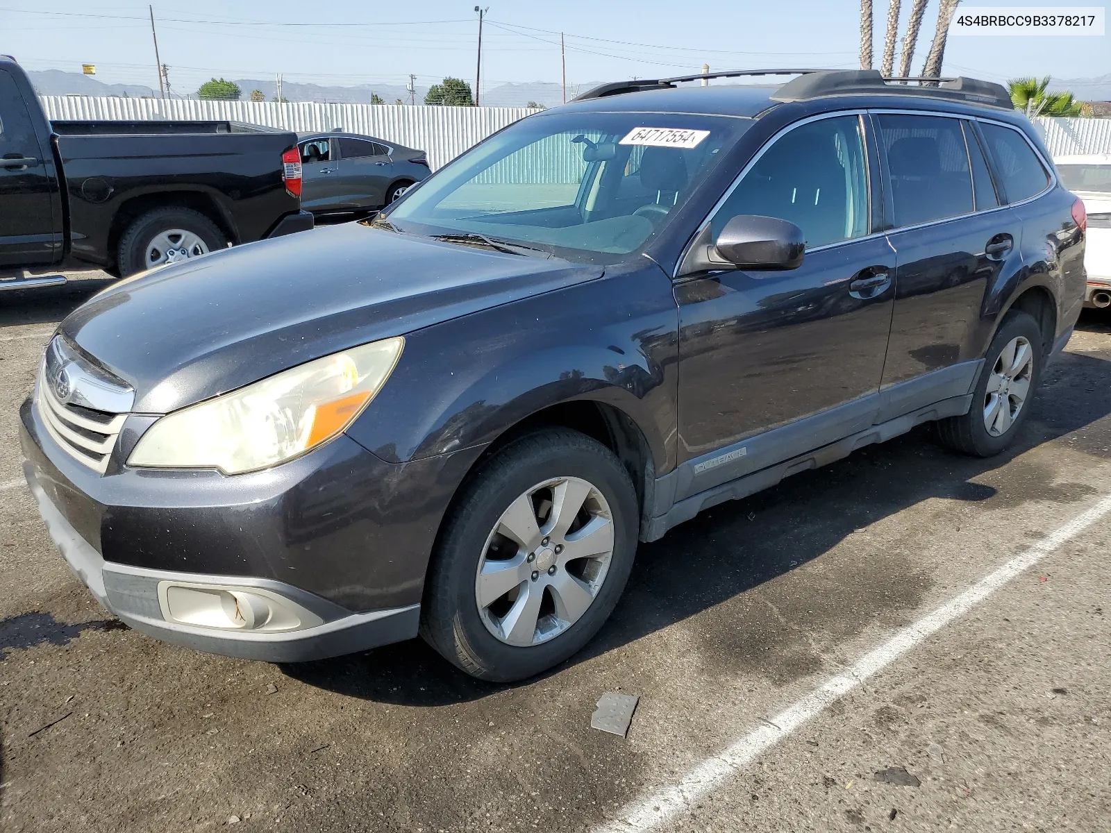 2011 Subaru Outback 2.5I Premium VIN: 4S4BRBCC9B3378217 Lot: 64717554