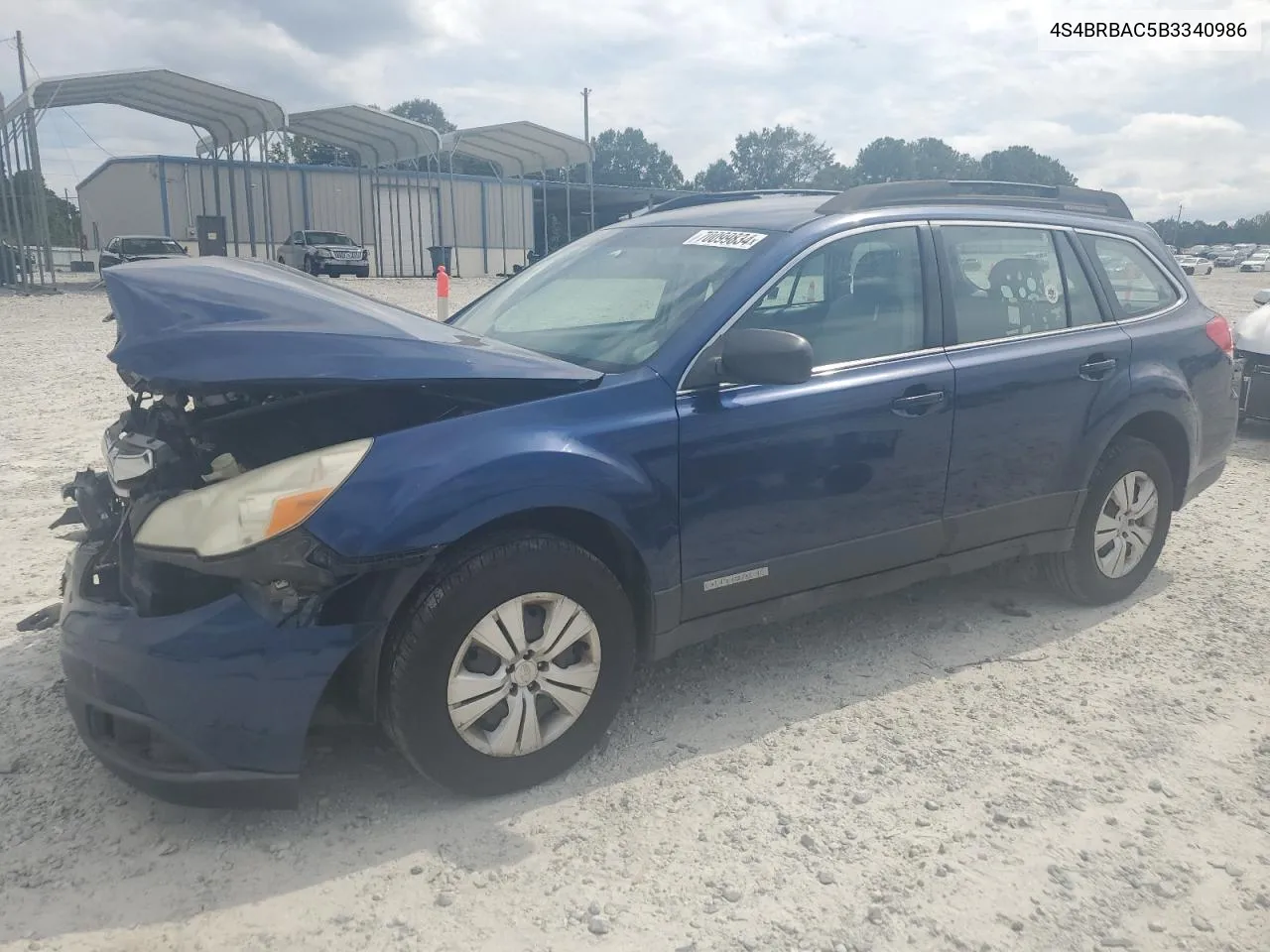 2011 Subaru Outback 2.5I VIN: 4S4BRBAC5B3340986 Lot: 70099834