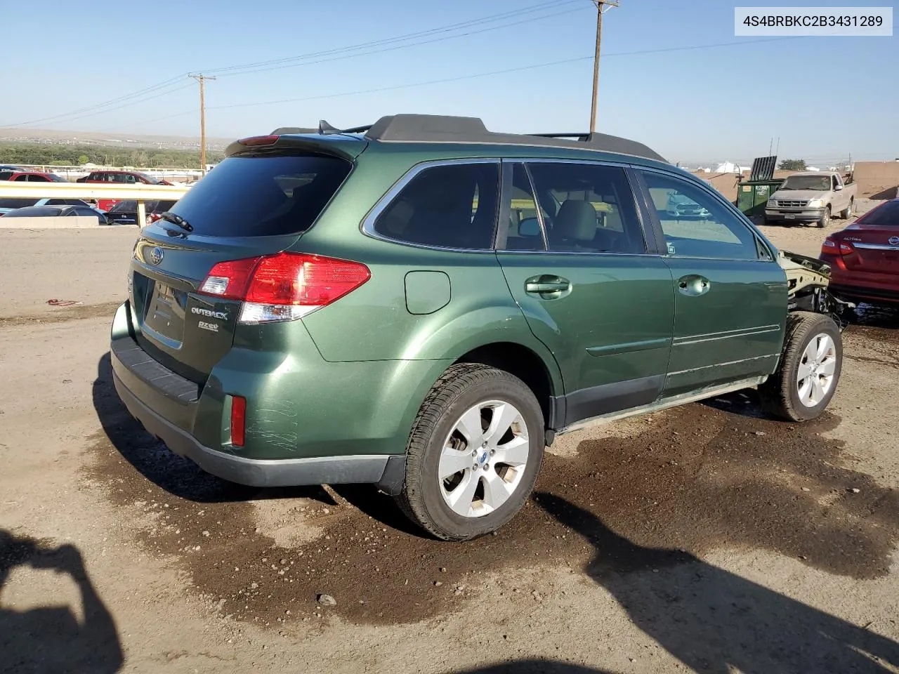 4S4BRBKC2B3431289 2011 Subaru Outback 2.5I Limited