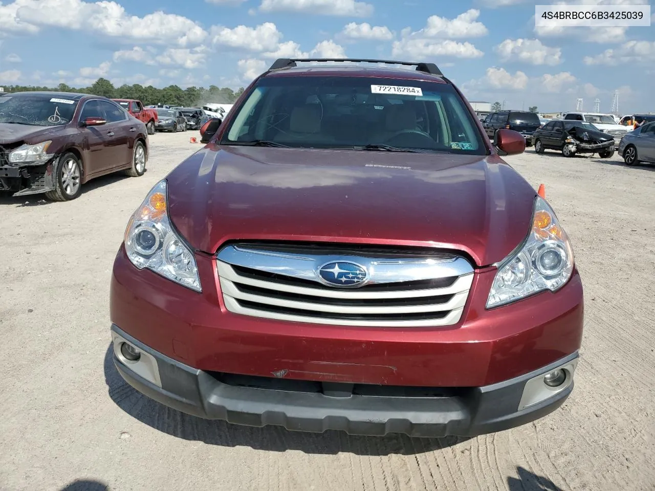 2011 Subaru Outback 2.5I Premium VIN: 4S4BRBCC6B3425039 Lot: 72218284