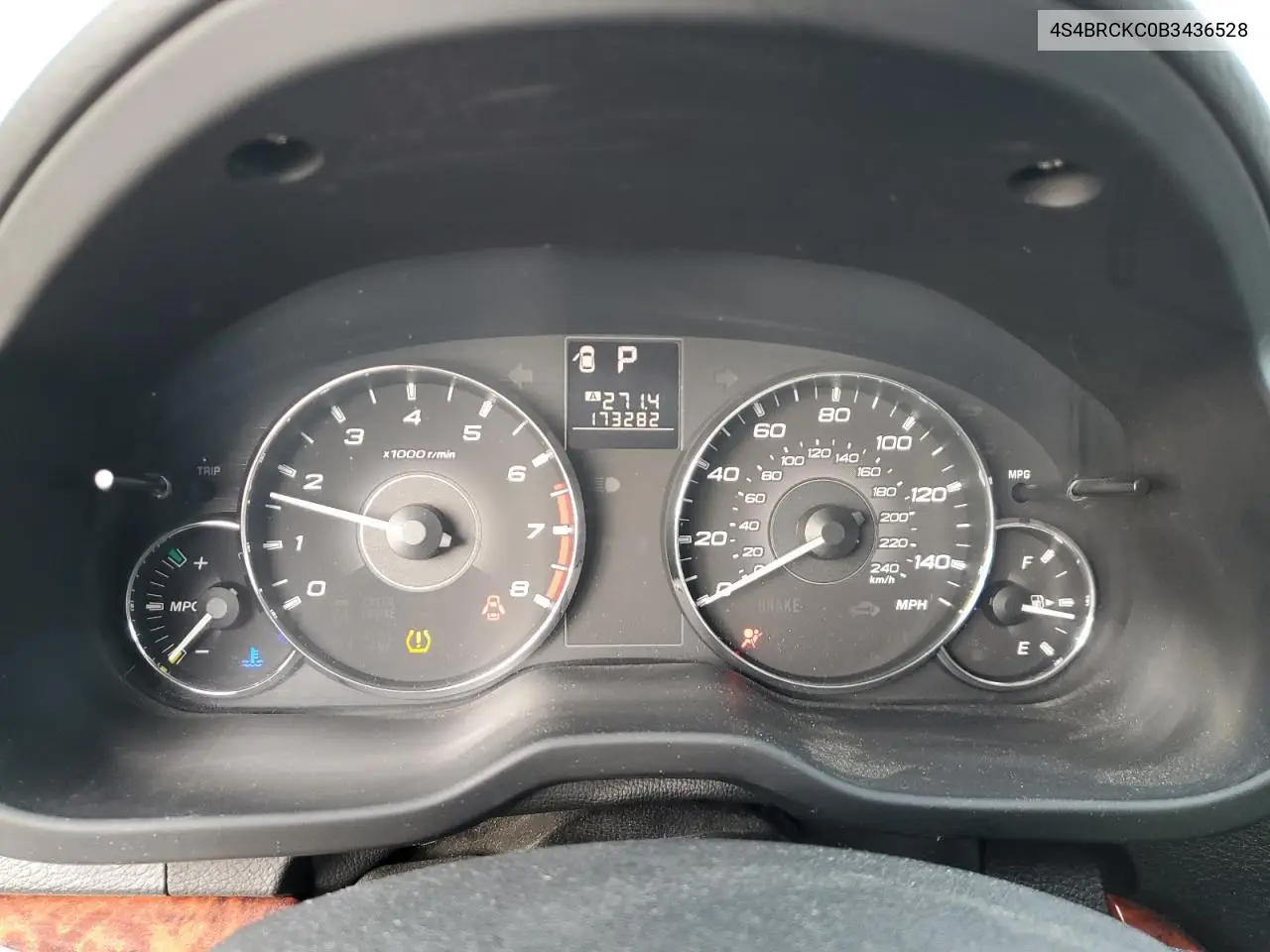 4S4BRCKC0B3436528 2011 Subaru Outback 2.5I Limited