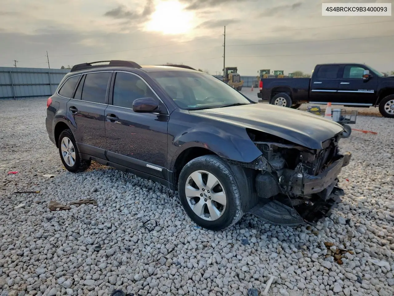 4S4BRCKC9B3400093 2011 Subaru Outback 2.5I Limited