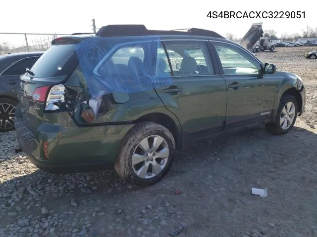 4S4BRCACXC3229051 2012 Subaru Outback 2.5I