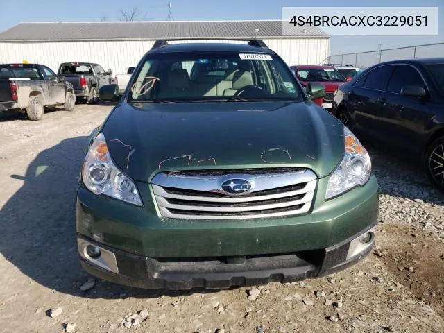 2012 Subaru Outback 2.5I VIN: 4S4BRCACXC3229051 Lot: 52167224