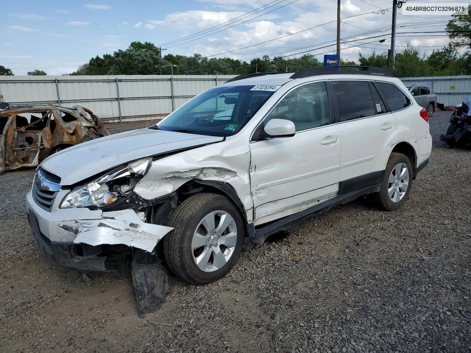 2012 Subaru Outback 2.5I Premium VIN: 4S4BRBCC7C3296875 Lot: 57028394