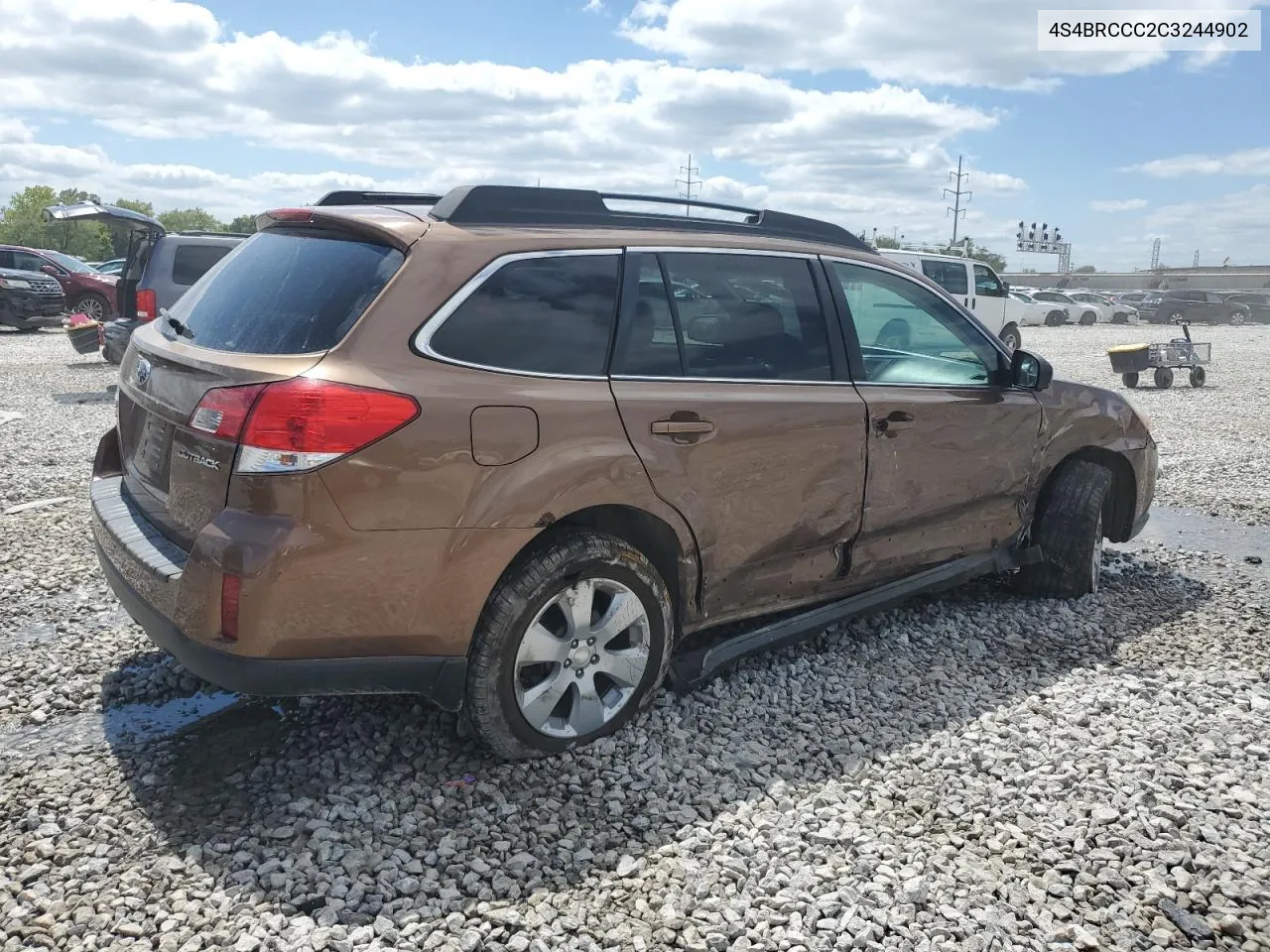 2012 Subaru Outback 2.5I Premium VIN: 4S4BRCCC2C3244902 Lot: 68109244