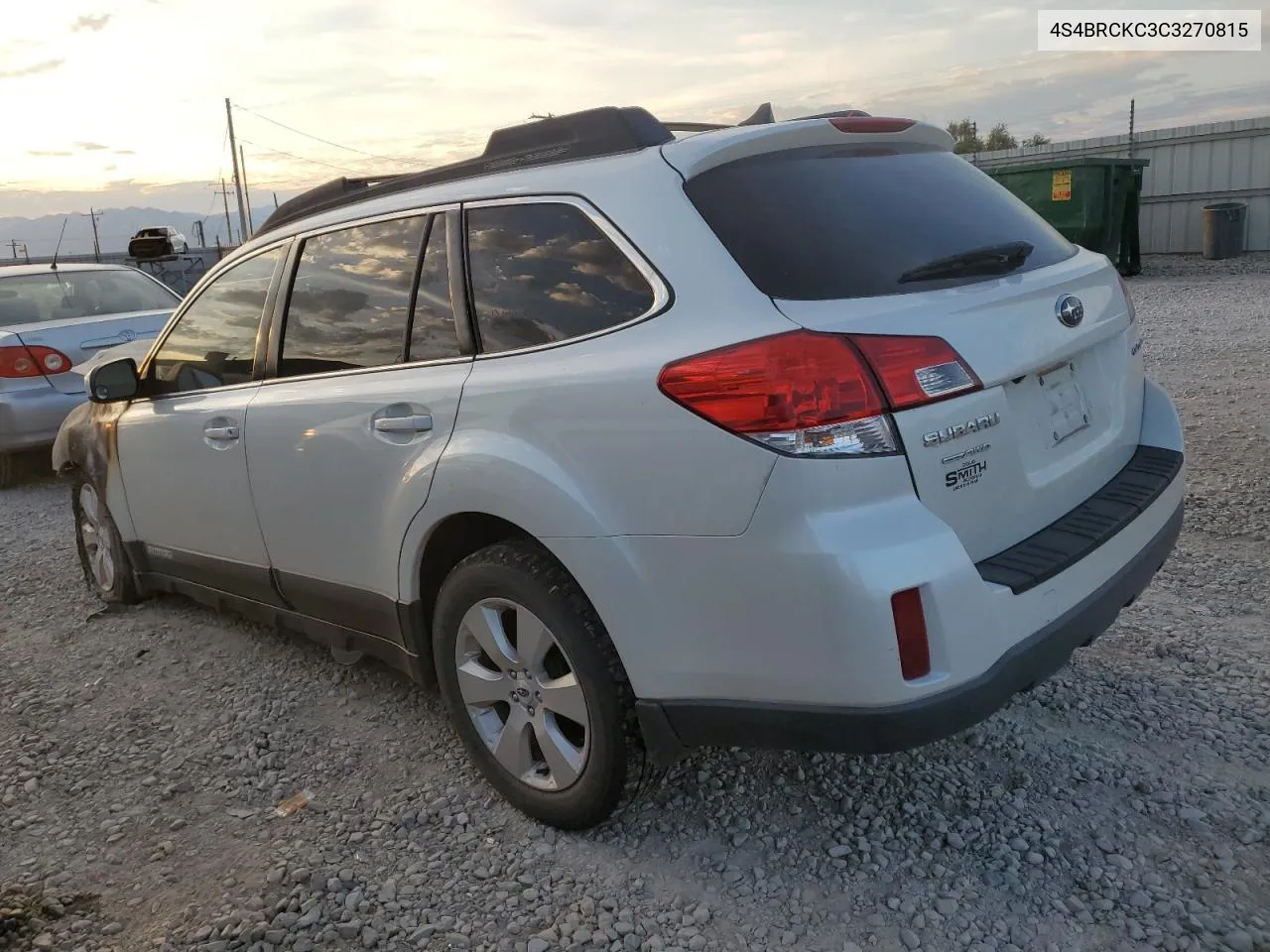 4S4BRCKC3C3270815 2012 Subaru Outback 2.5I Limited