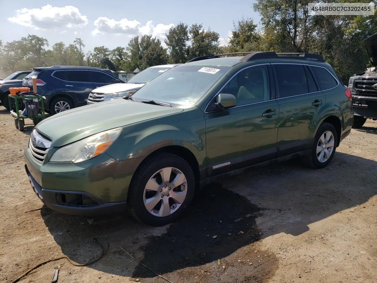 2012 Subaru Outback 2.5I Premium VIN: 4S4BRBGC7C3202455 Lot: 71186874