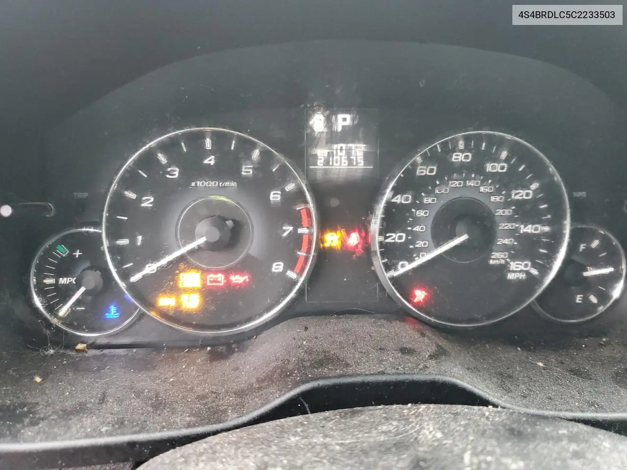 4S4BRDLC5C2233503 2012 Subaru Outback 3.6R Limited