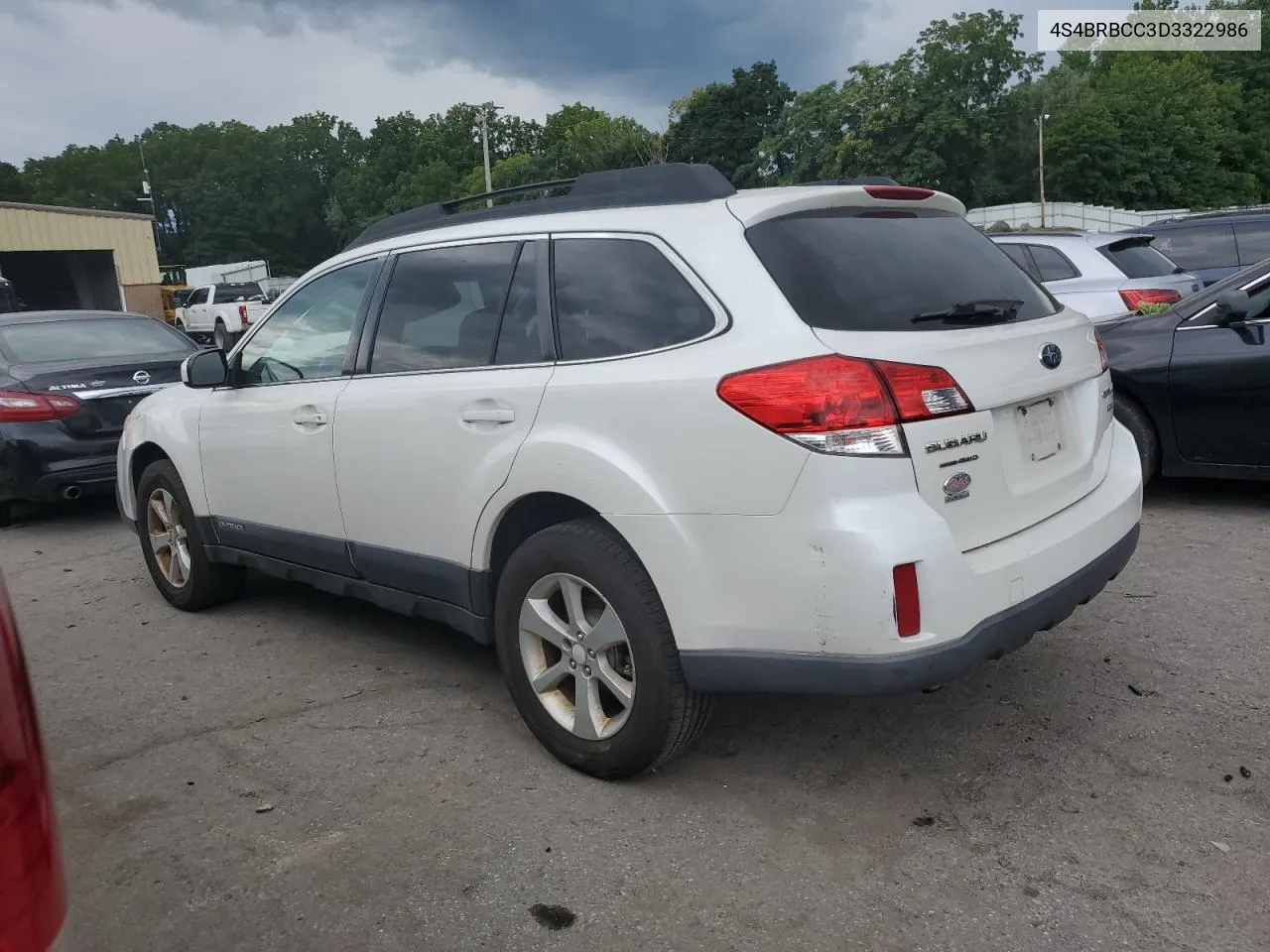 2013 Subaru Outback 2.5I Premium VIN: 4S4BRBCC3D3322986 Lot: 66439304