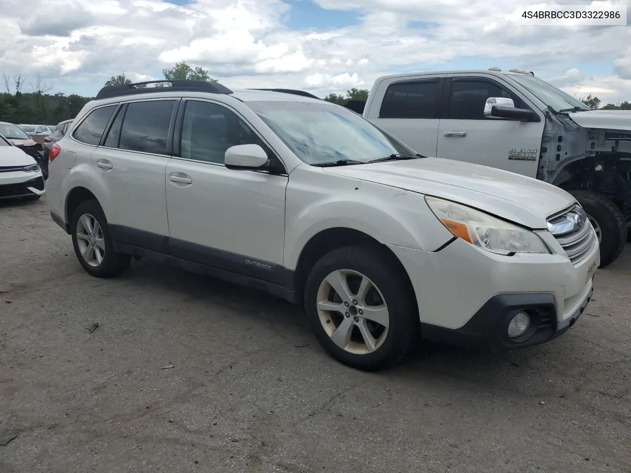 2013 Subaru Outback 2.5I Premium VIN: 4S4BRBCC3D3322986 Lot: 66439304