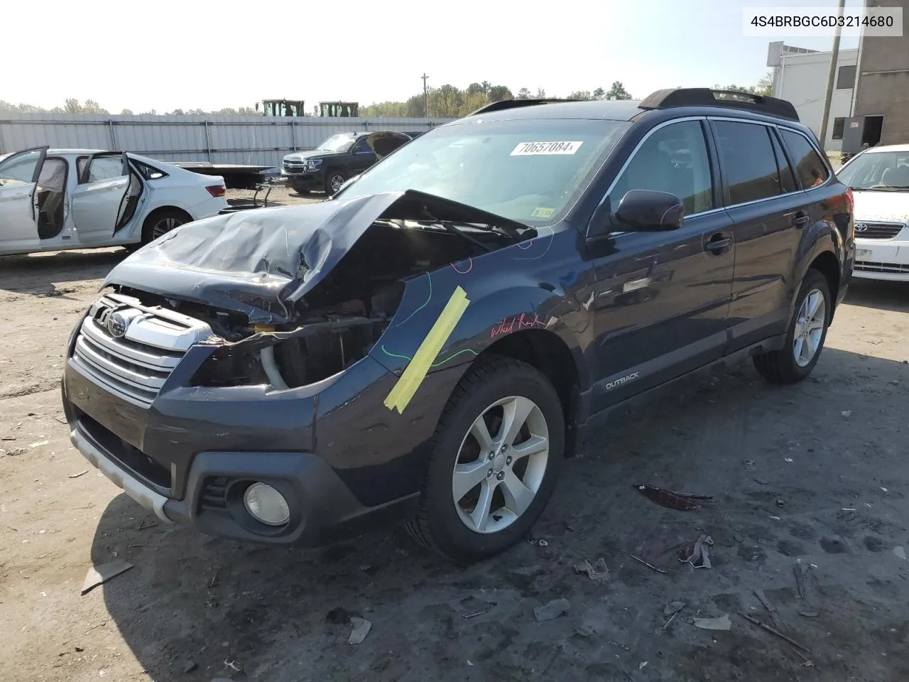 2013 Subaru Outback 2.5I Premium VIN: 4S4BRBGC6D3214680 Lot: 70657084