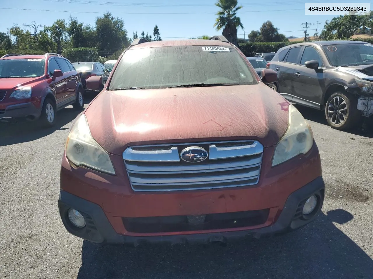 2013 Subaru Outback 2.5I Premium VIN: 4S4BRBCC5D3230343 Lot: 71400554