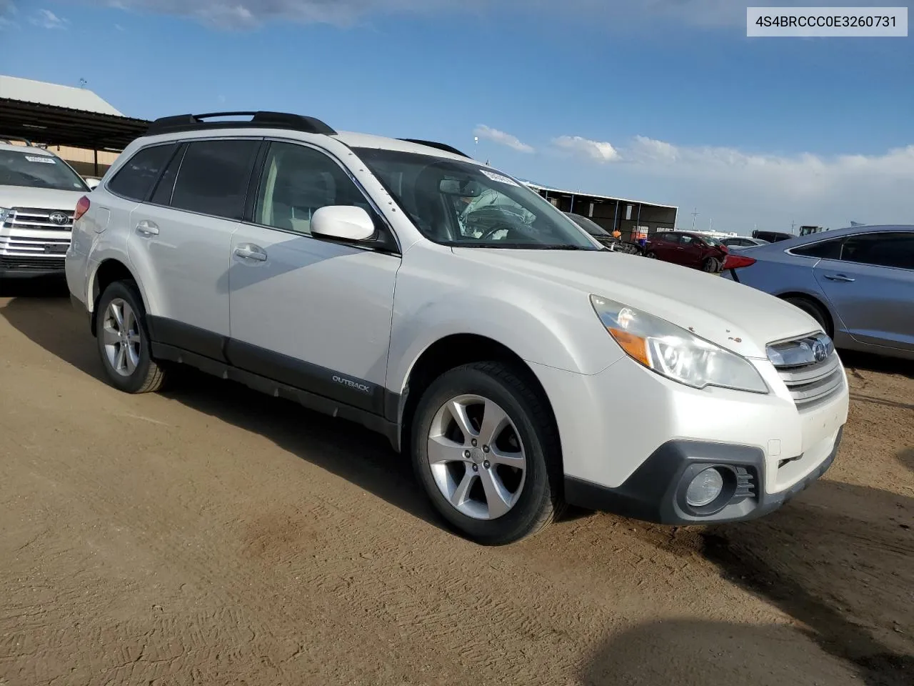 2014 Subaru Outback 2.5I Premium VIN: 4S4BRCCC0E3260731 Lot: 59434314