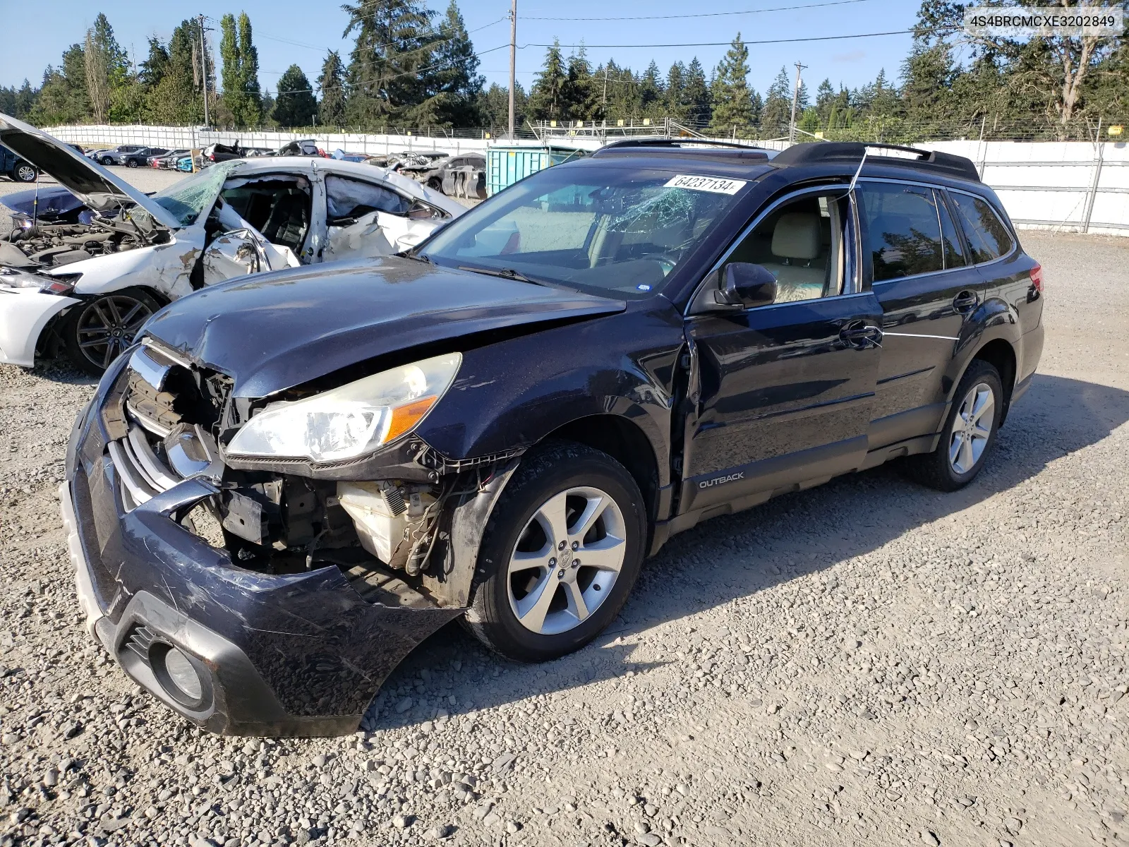 2014 Subaru Outback 2.5I Limited VIN: 4S4BRCMCXE3202849 Lot: 64237134