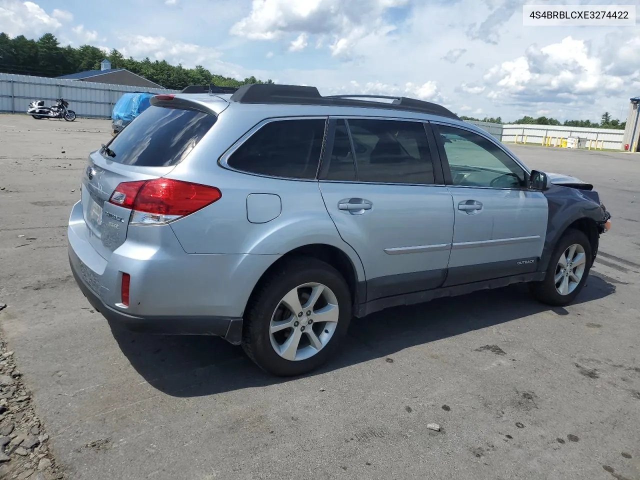 2014 Subaru Outback 2.5I Limited VIN: 4S4BRBLCXE3274422 Lot: 66570434