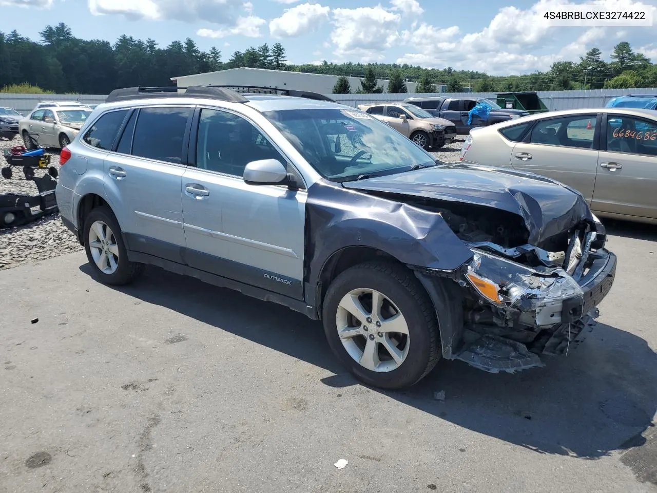 2014 Subaru Outback 2.5I Limited VIN: 4S4BRBLCXE3274422 Lot: 66570434