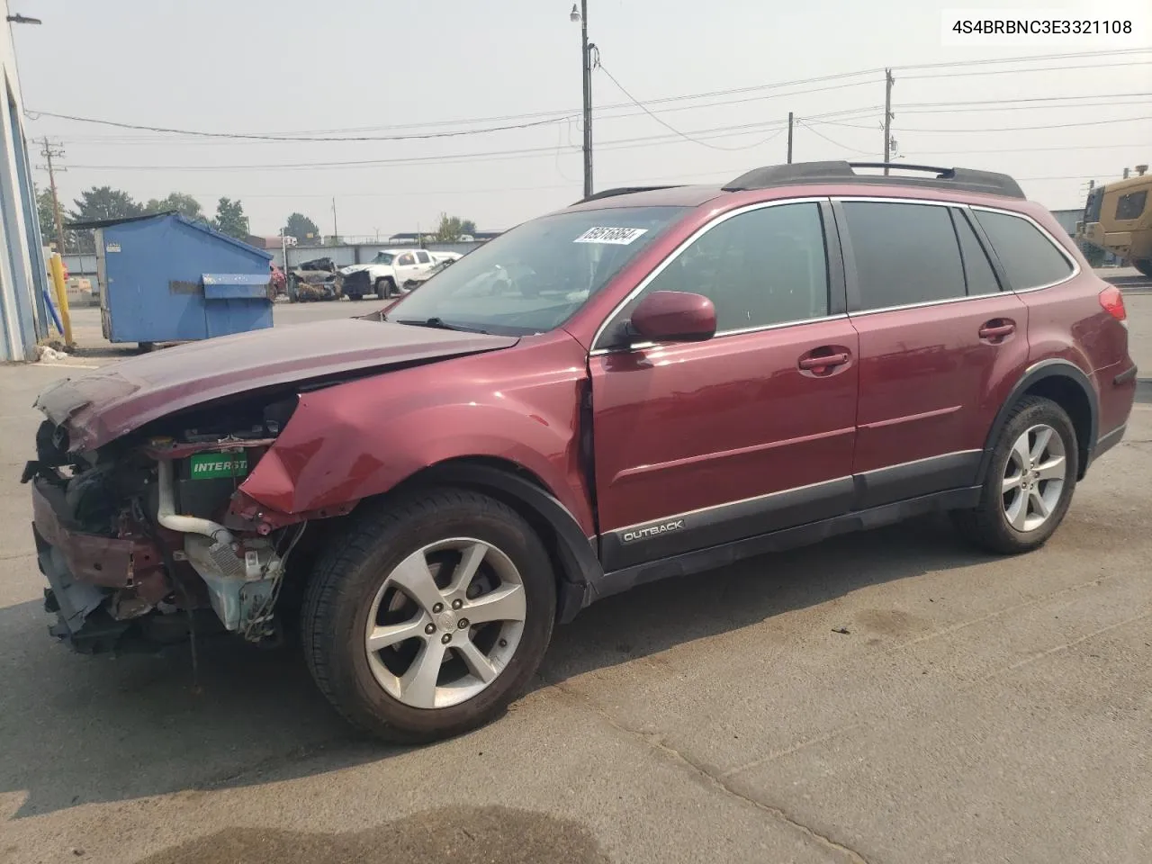 4S4BRBNC3E3321108 2014 Subaru Outback 2.5I Limited