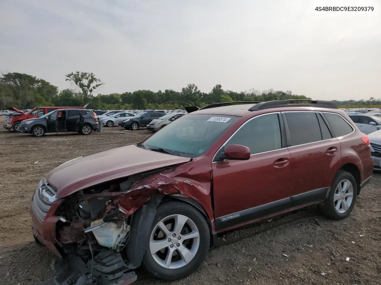 2014 Subaru Outback 2.5I Premium VIN: 4S4BRBDC9E3209379 Lot: 71089574