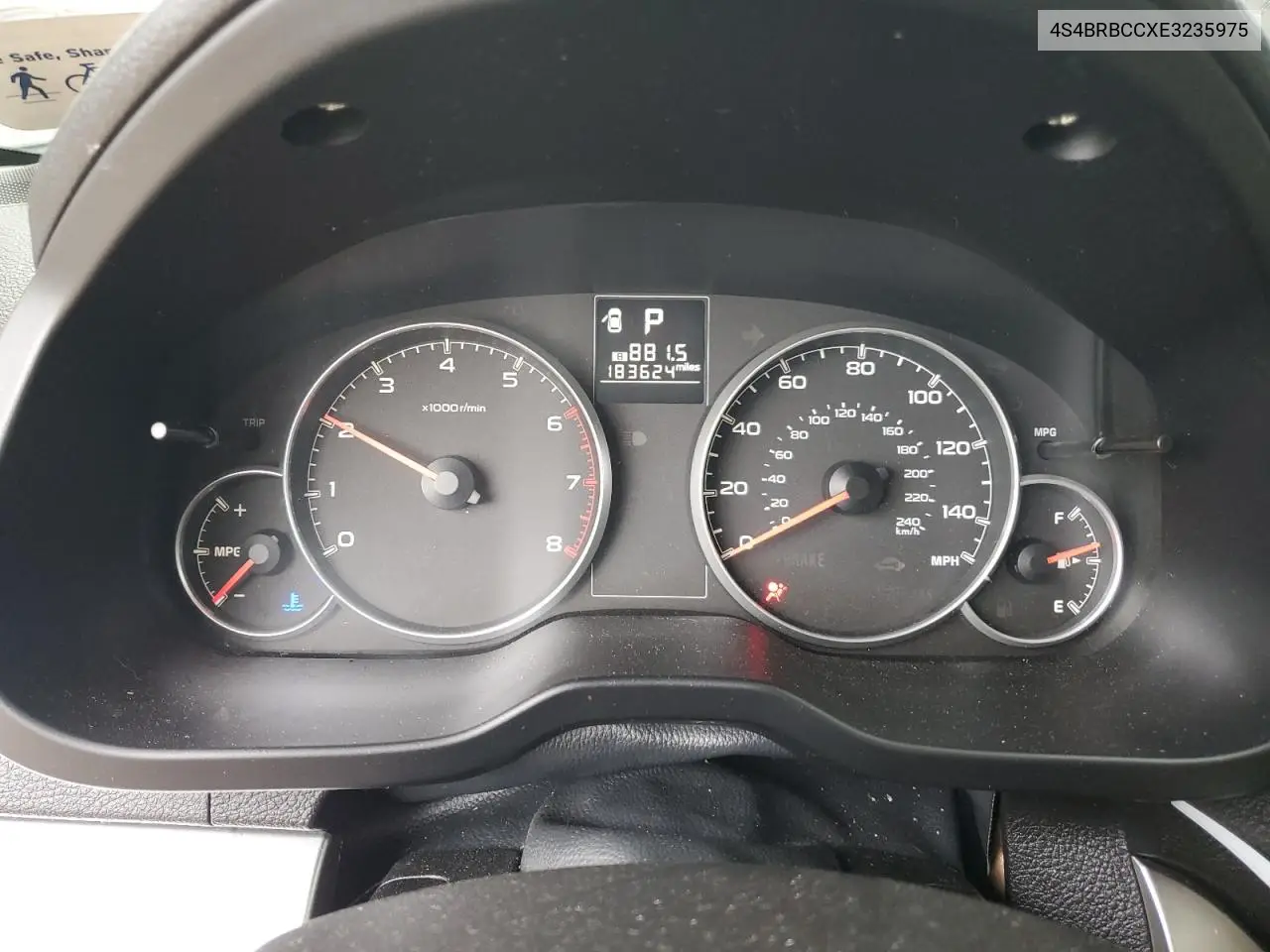 4S4BRBCCXE3235975 2014 Subaru Outback 2.5I Premium