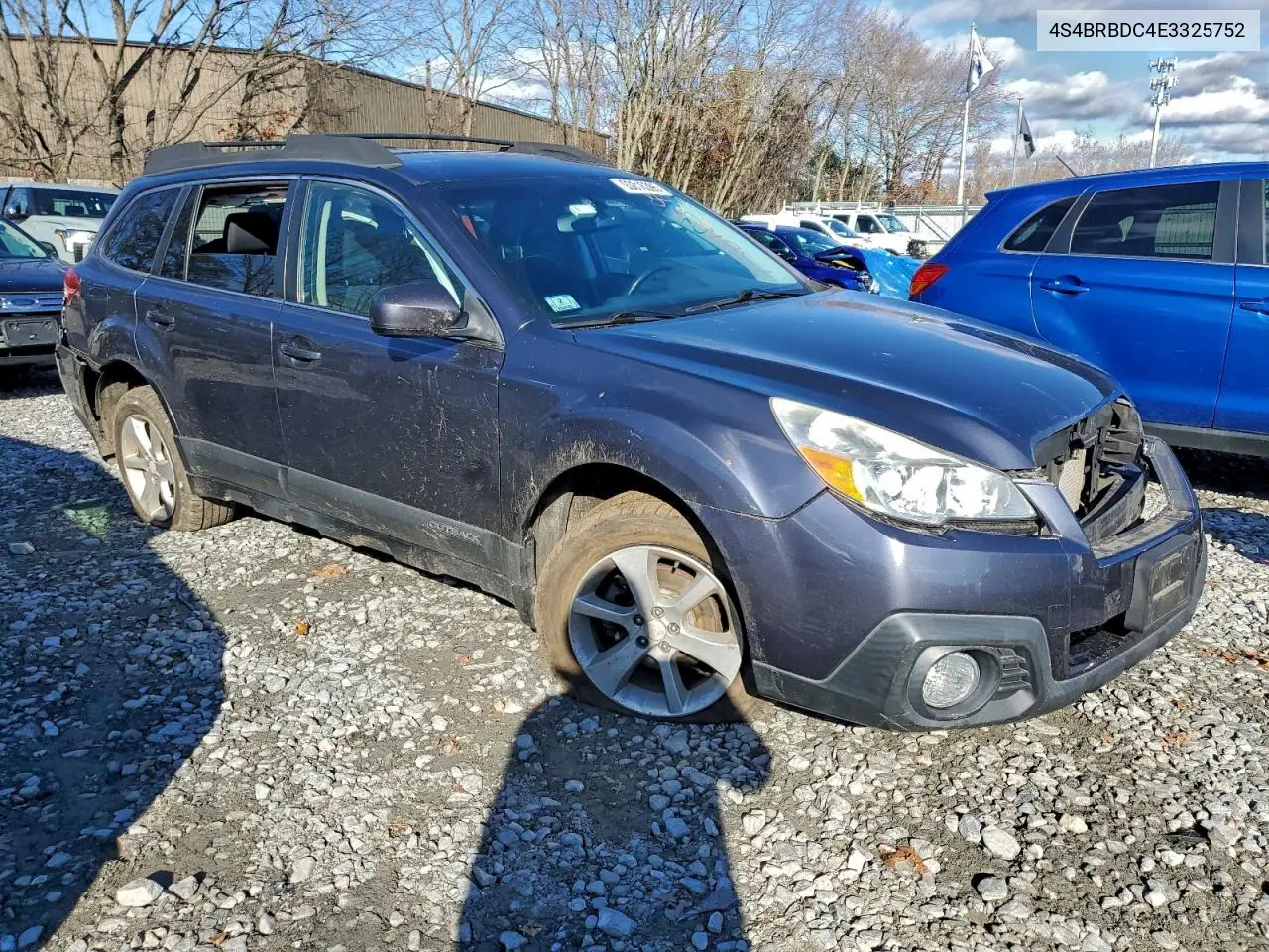 4S4BRBDC4E3325752 2014 Subaru Outback 2.5I Premium