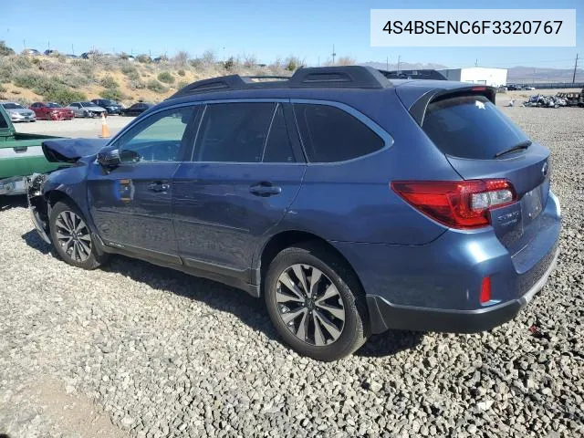 2015 Subaru Outback 3.6R Limited VIN: 4S4BSENC6F3320767 Lot: 54786204