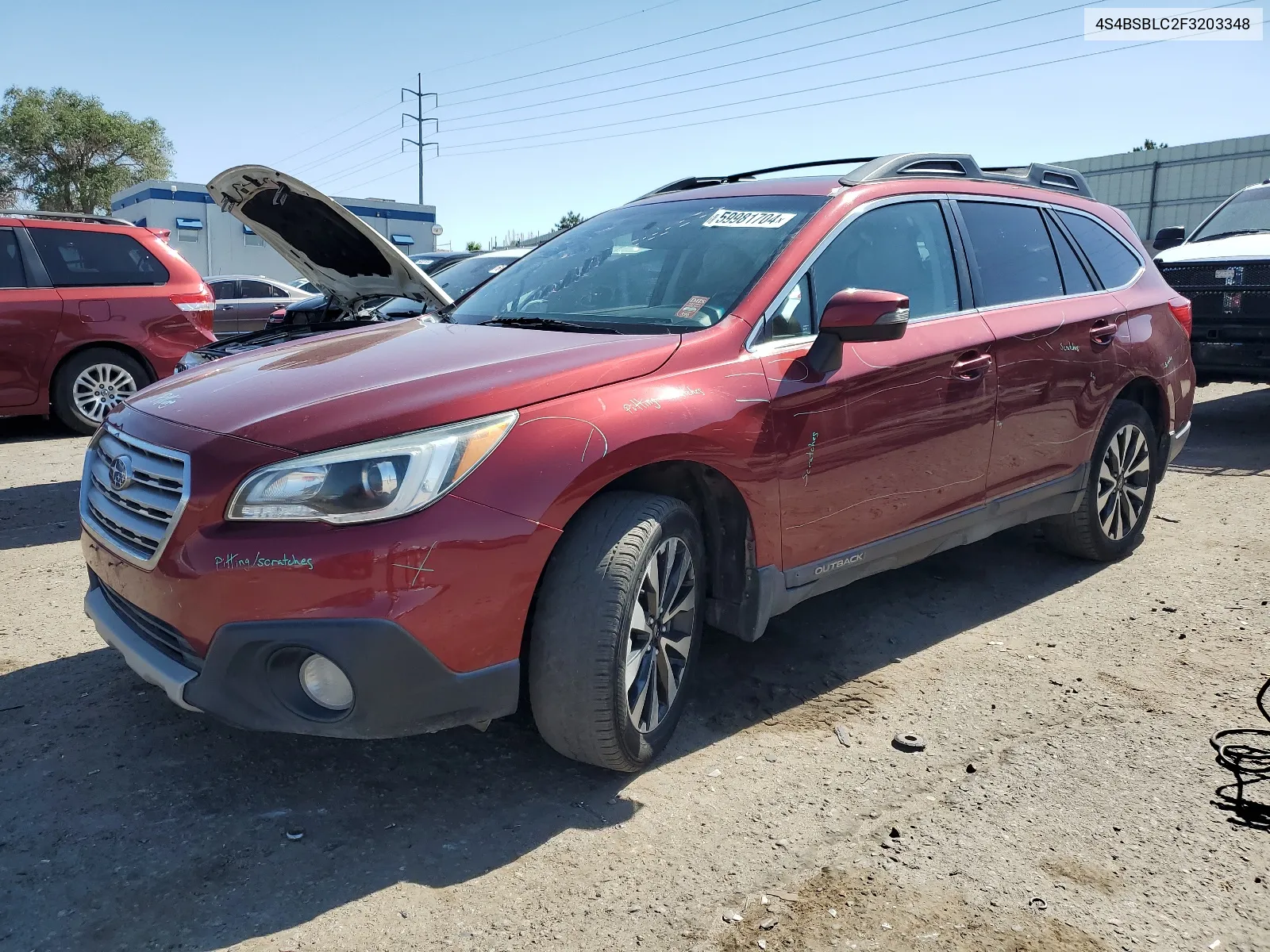 4S4BSBLC2F3203348 2015 Subaru Outback 2.5I Limited