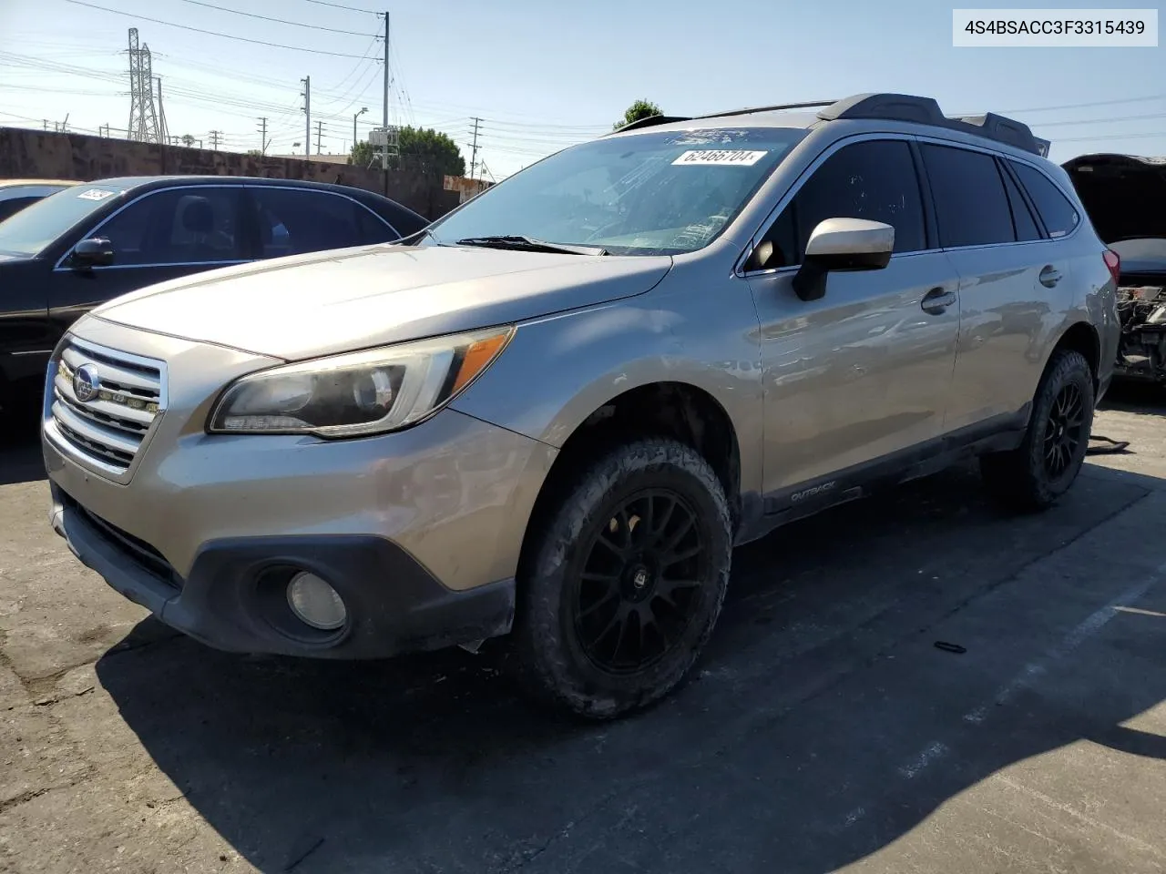 2015 Subaru Outback 2.5I Premium VIN: 4S4BSACC3F3315439 Lot: 62466704