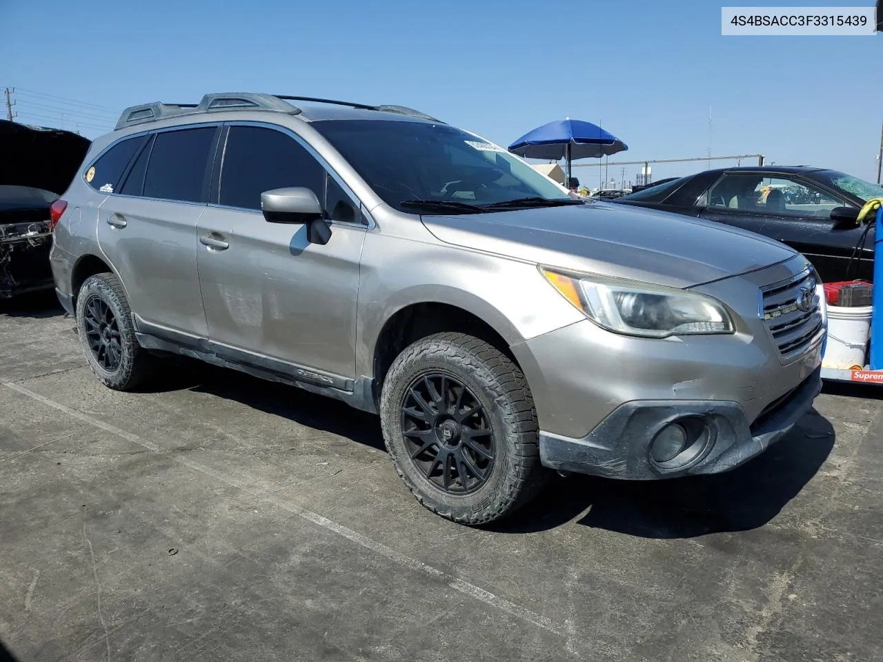 4S4BSACC3F3315439 2015 Subaru Outback 2.5I Premium