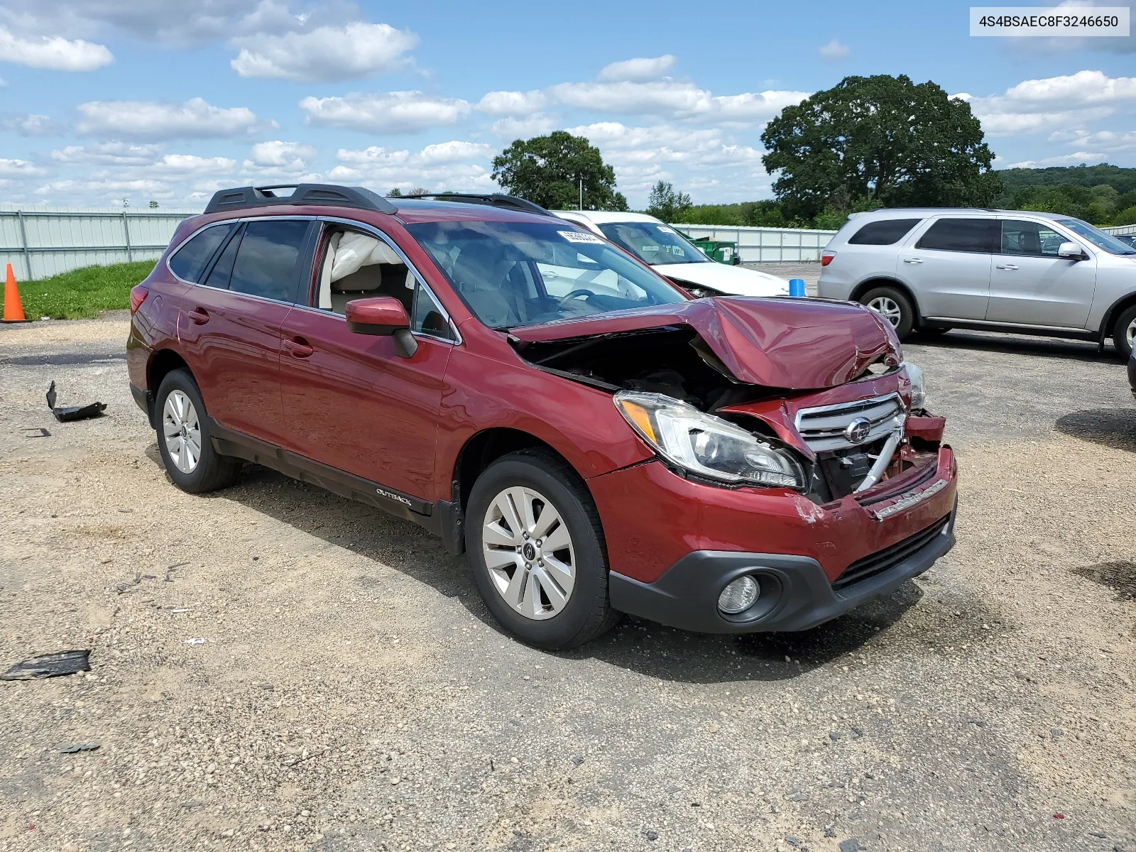 2015 Subaru Outback 2.5I Premium VIN: 4S4BSAEC8F3246650 Lot: 66390384