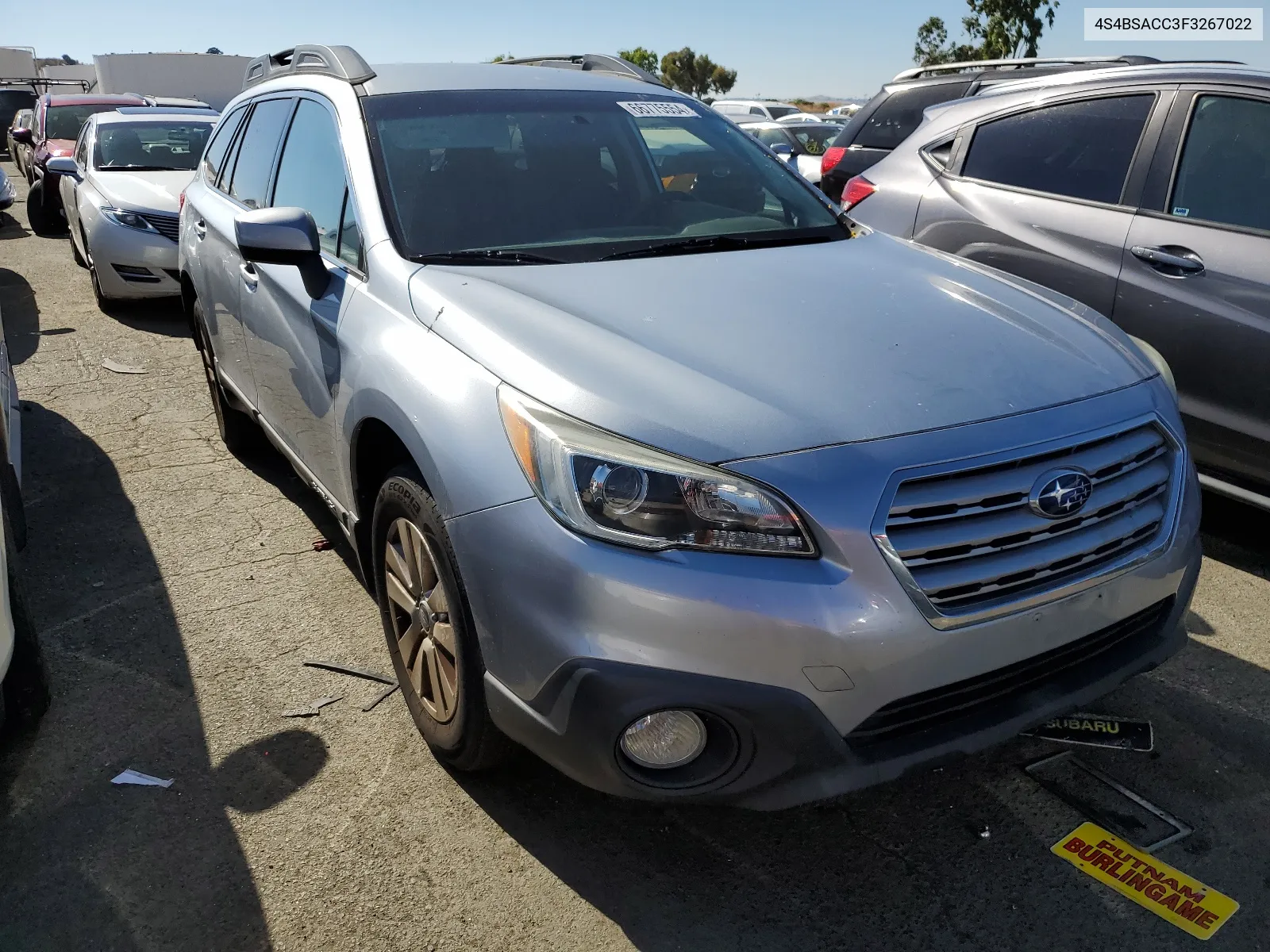 2015 Subaru Outback 2.5I Premium VIN: 4S4BSACC3F3267022 Lot: 66775554